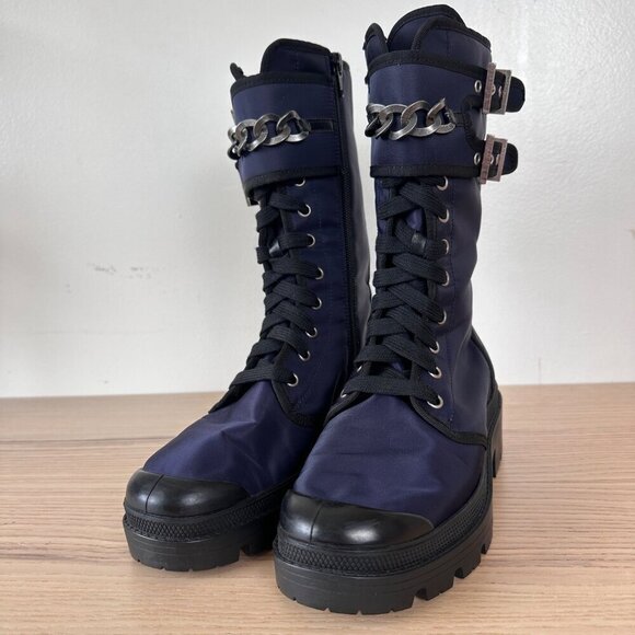 Madison Maison x Palladium Ranger Boot Women Sz 6 Vegan Navy RARE 90's $495 - Picture 3 of 15